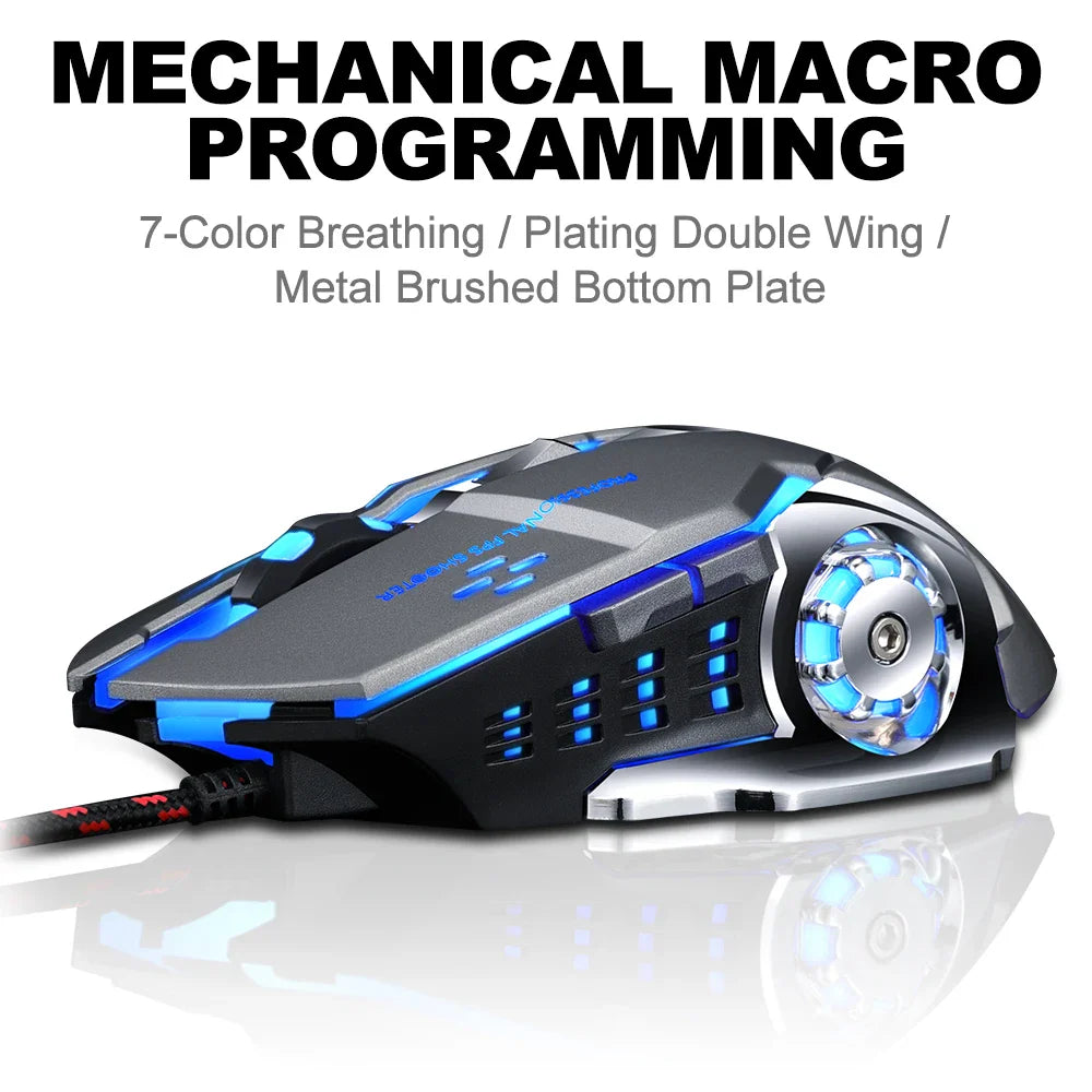Pro Gamer 8D Wired Gaming Mouse - Adjustable DPI & Silent Operation