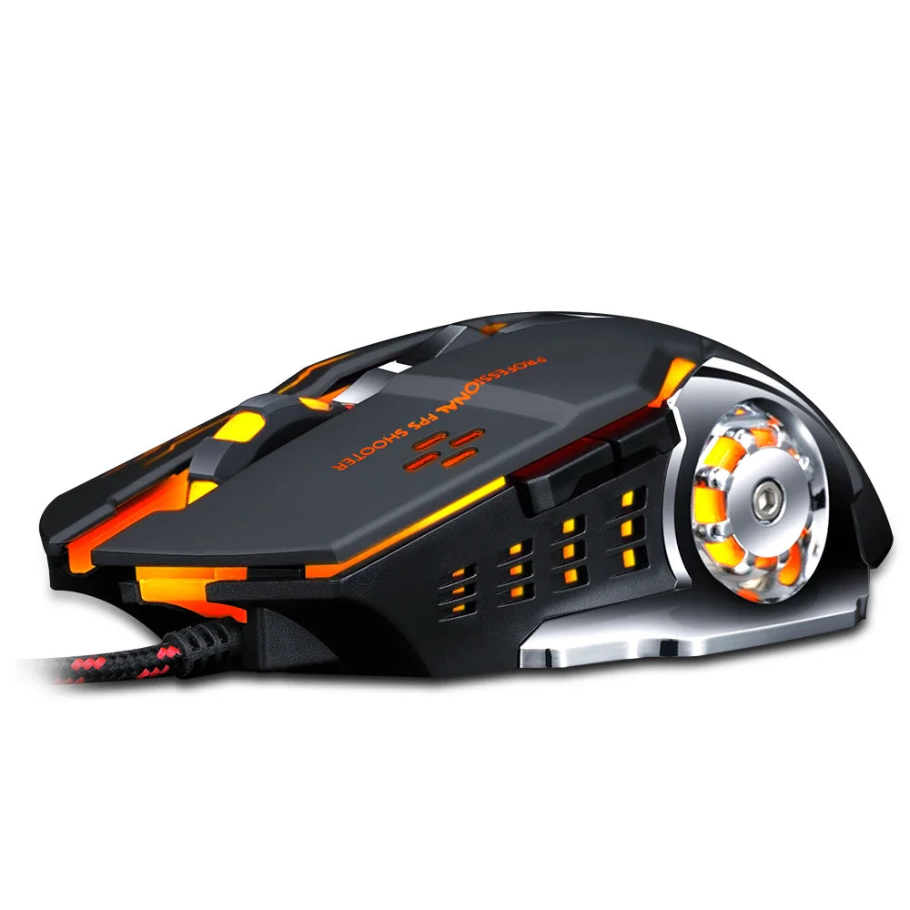 Pro Gamer 8D Wired Gaming Mouse - Adjustable DPI & Silent Operation