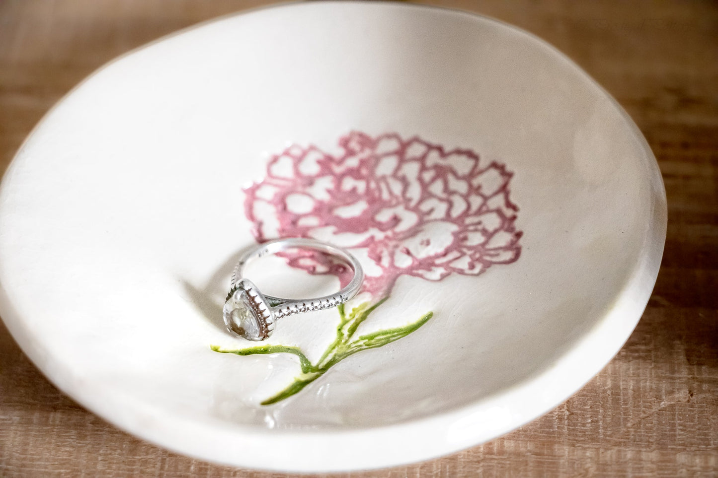 Personalized Birth Flower Trinket Dish - Korvel