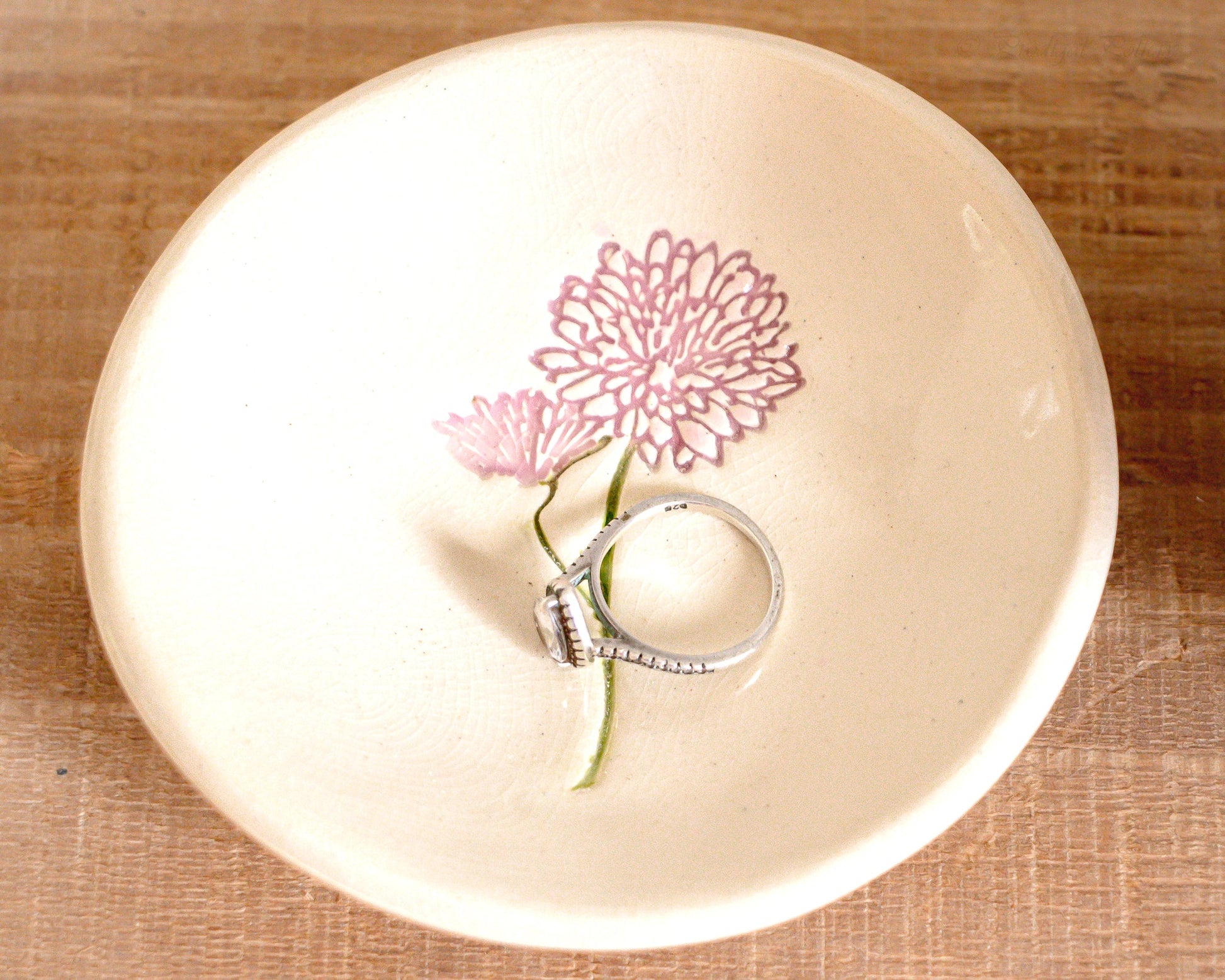 Personalized Birth Flower Trinket Dish - Korvel