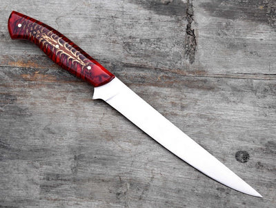 Premium 13" Fillet Knife with Stylish Red Resin Handle - Korvel