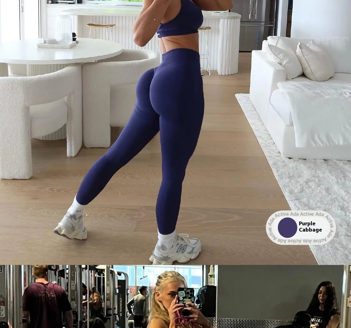 Pantalones de Yoga Sin Costuras de Cintura Baja en Tres Etapas