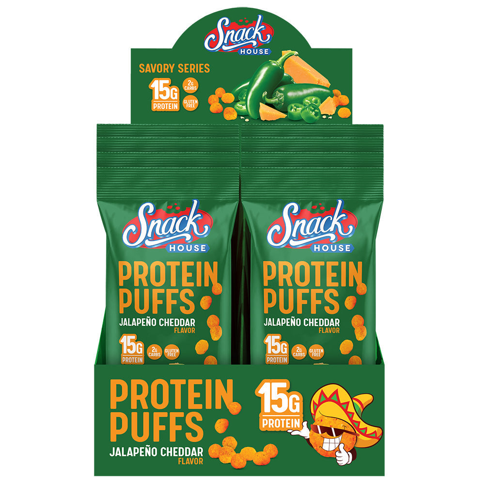 Jalapeño Cheddar Protein Puffs – 15 g Protein, Spicy Cheesy Crunch - Korvel