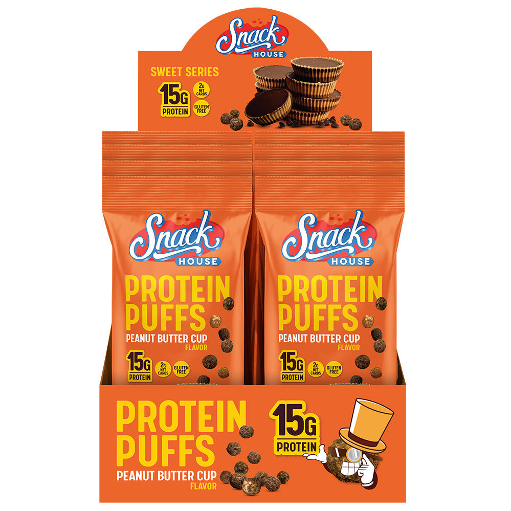 Chocolate Peanut Butter Protein Puffs – 15g Protein, 8-Pack | Snack House - Korvel