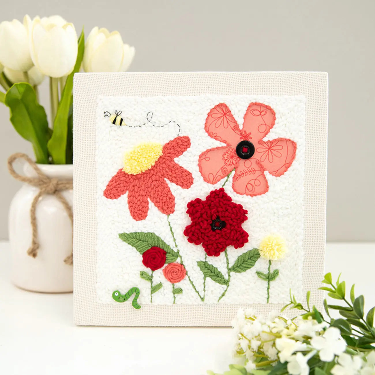 Punch Needle Embroidery Kit - In Bloom 10in Frame