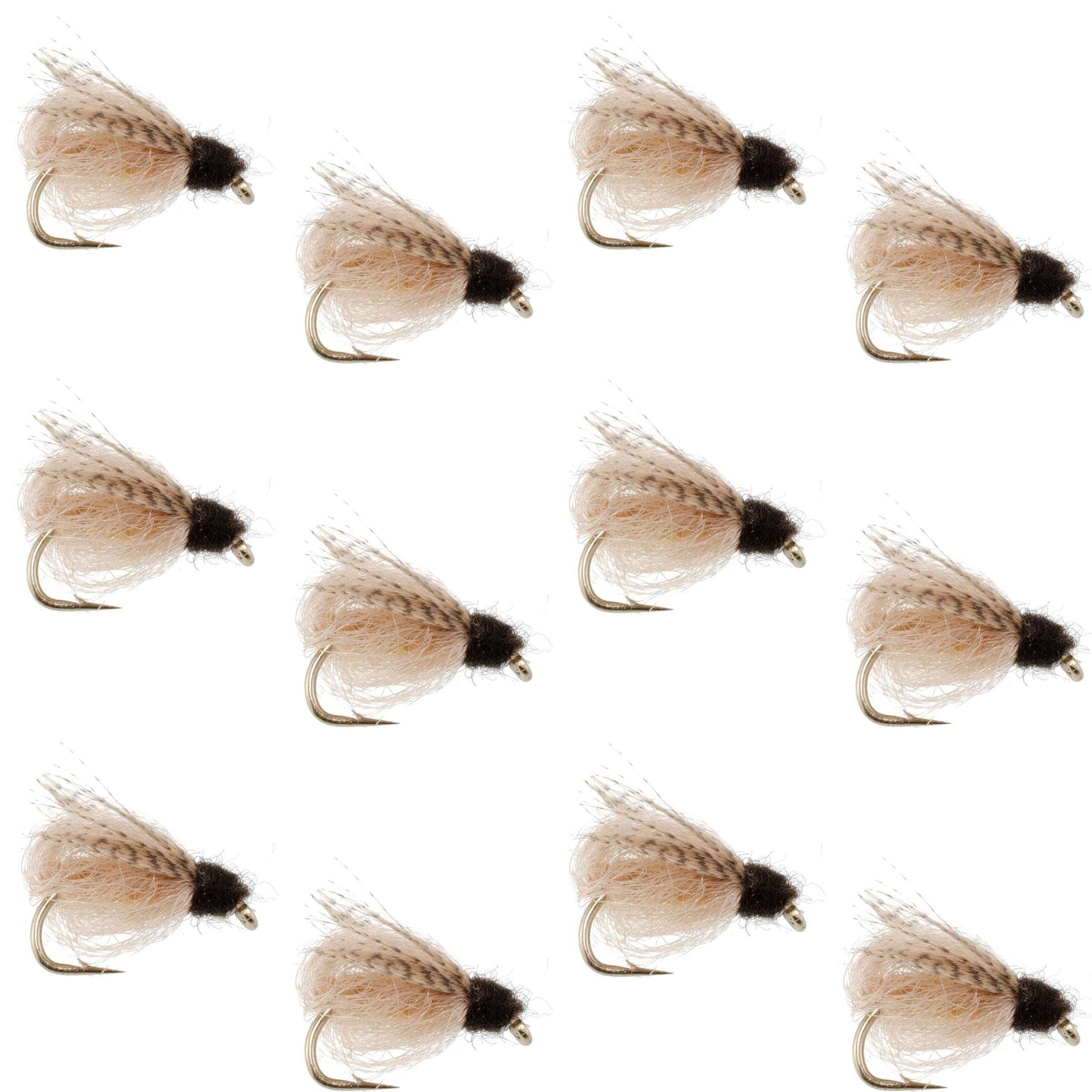 LaFontaine Tan Deep Sparkle Caddis Pupa - 1 Douzaine de Mouches Taille 18