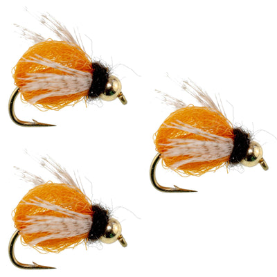 Pack de 3 mouches LaFontaine Amber Deep Sparkle Caddis Pupa - Taille 18