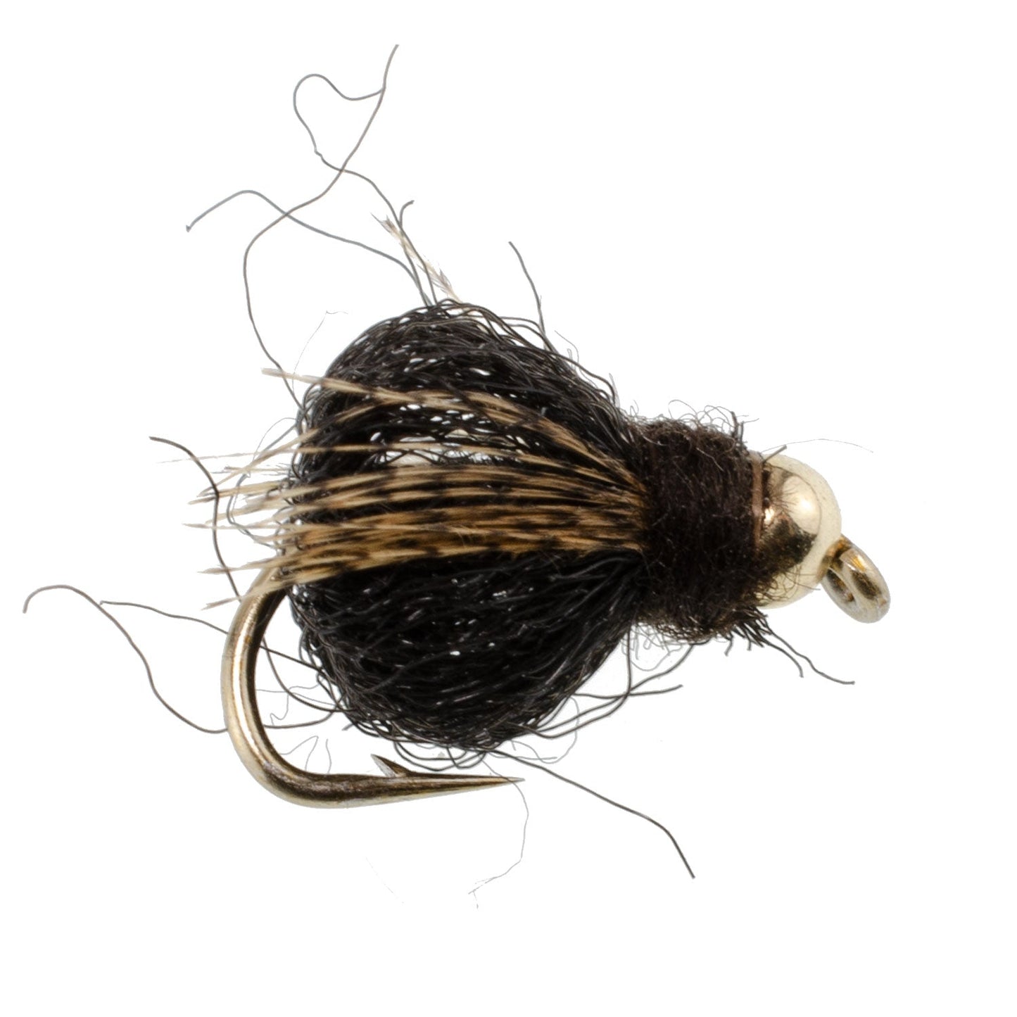 Pupa de Caddis Sparkle Profunda Negra LaFontaine con Cabeza de Perla - Tamaño 16 (12 Moscas)