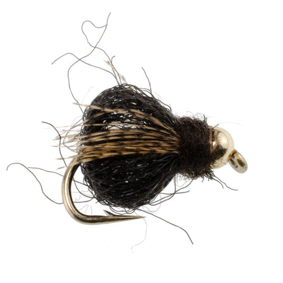 Larve de Caddis Pupa Sparkle Noir LaFontaine avec Tête en Perles - Taille 16 (12 Mouches)