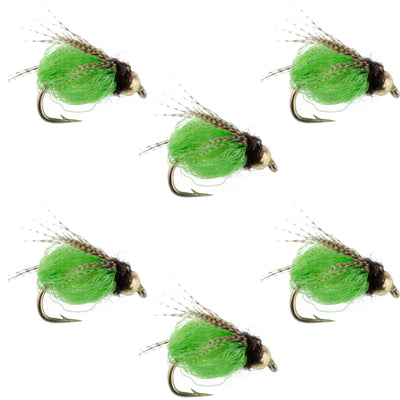 Bead Head LaFontaine Bright Green Deep Sparkle Caddis Pupa - Size 12