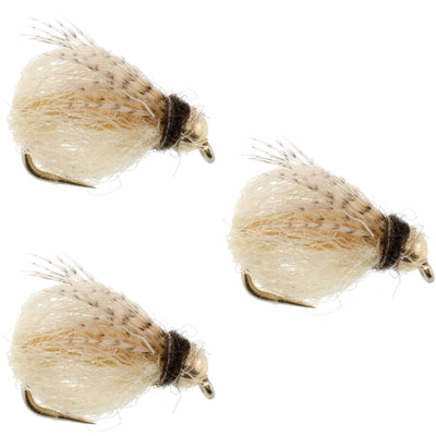 3 Pack Bead Head LaFontaine Tan Deep Sparkle Caddis Pupa - Size 12