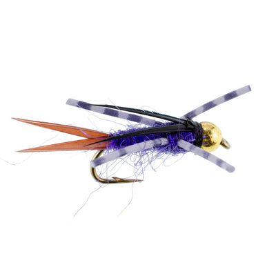 3-Pack Purple Batman Bead Head Nymph Flies - Size 16 - Korvel