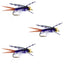 3-Pack Purple Batman Bead Head Nymph Flies - Size 16 - Korvel