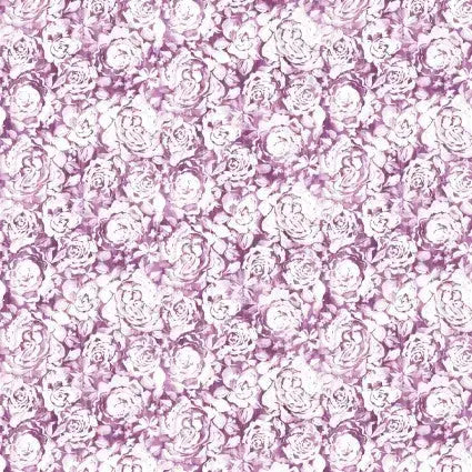 Purple Floral Daphne Cotton Fabric - 44"/45" Per Yard