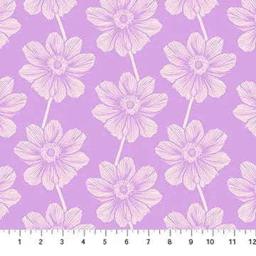 Purple Floral Indelible Cotton Fabric by Anna Maria - 44"/45" Per Yard
