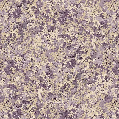 Purple Lilac Packed Flowers Cotton Wideback Fabric