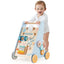 Wooden Baby Walker Push and Pull Learning Activity Center - Blue