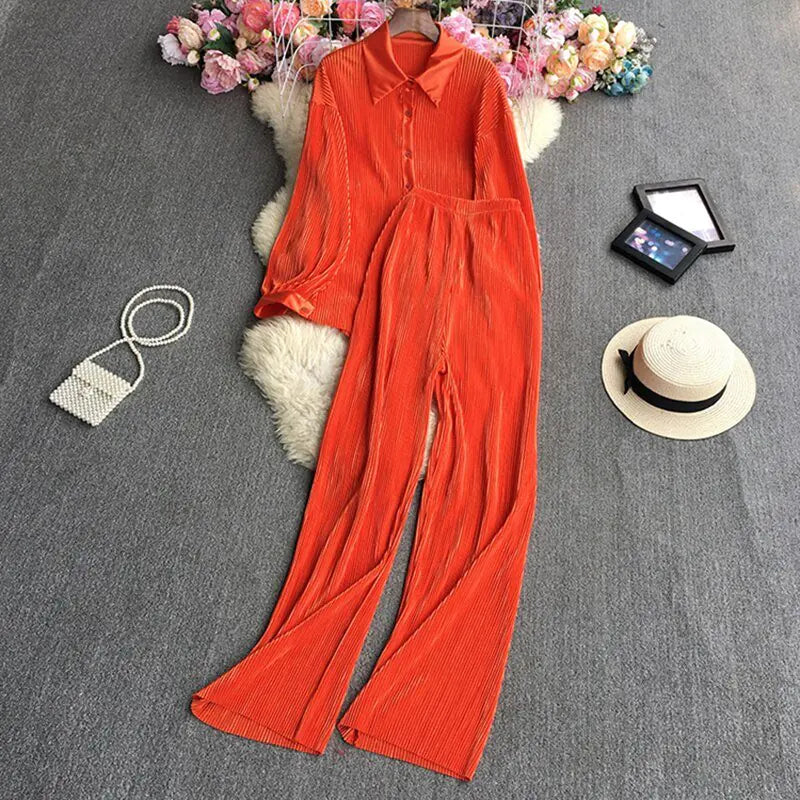 Elegant Pleated Set for Women