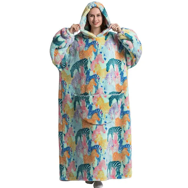 Oversized Long Blanket Hoodie for Cozy Comfort
