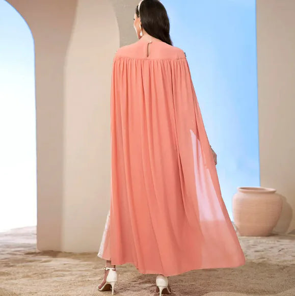 Vestido de Capa de Moda con Bordado de Malla