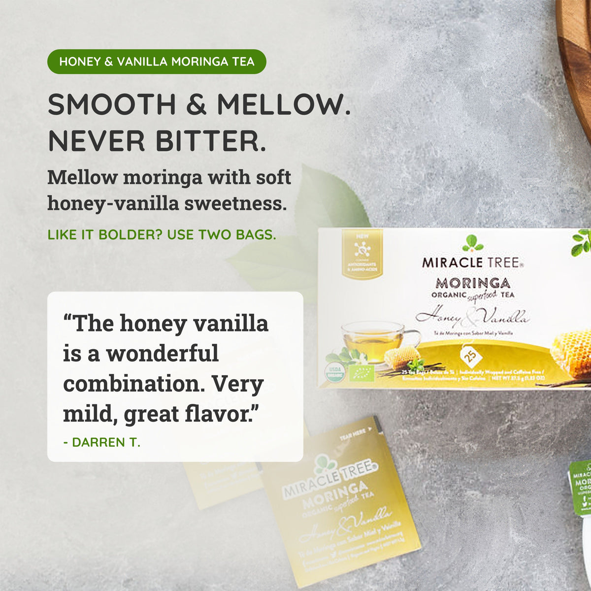 Organic Moringa Tea with Honey & Vanilla