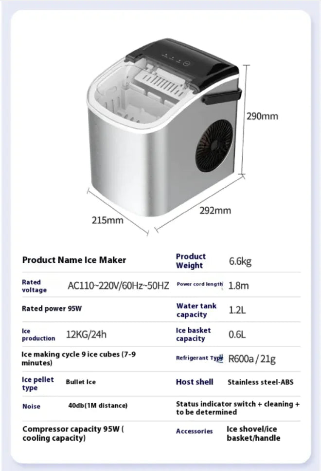Compact Home Ice Maker for Effortless Entertaining