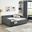 Elegant Full-Size Upholstered Sofa Bed on Wheels