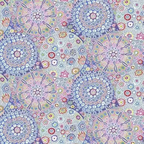Tissu Large en Coton Millefiore Pastel Bleu Violet par Yard