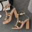 Elegant Women's Square Toe High Heels with Buckle Strap