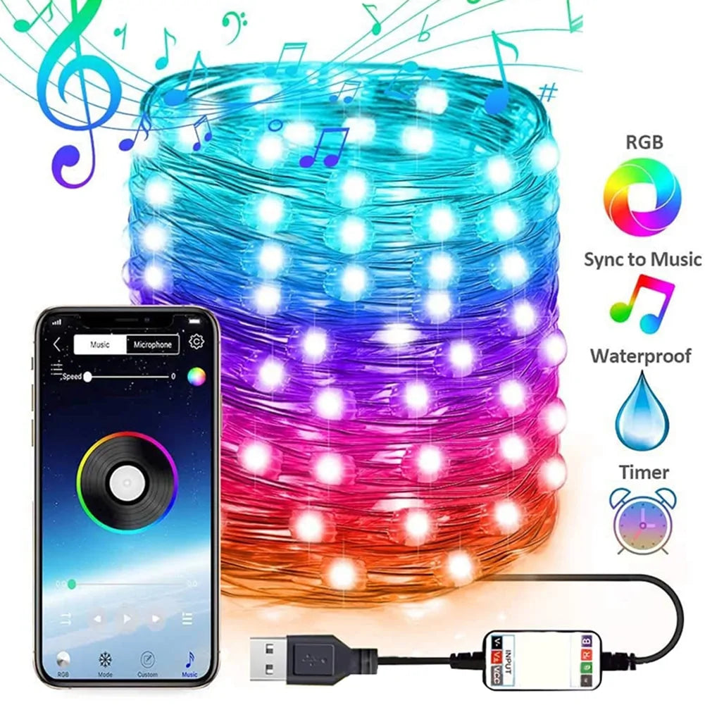 Smart LED Christmas Tree String Lights