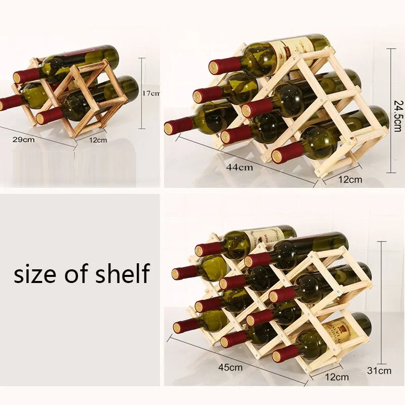Elegante soporte de vino de madera para un almacenamiento con estilo