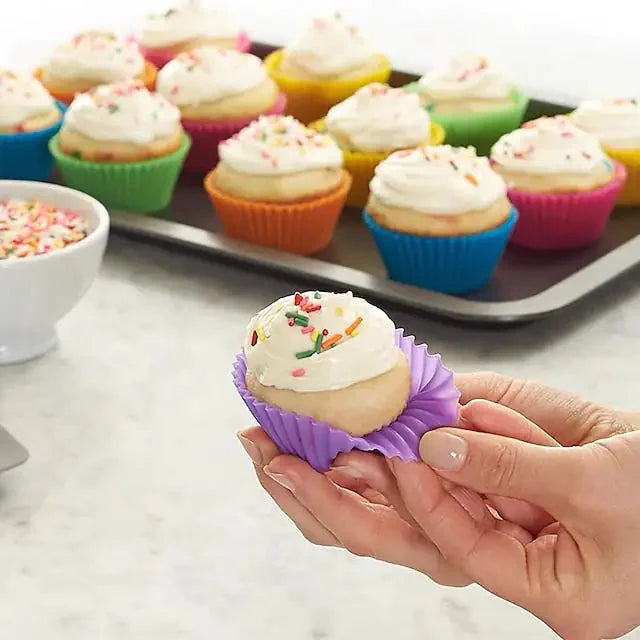 Cups à pâtisserie en silicone réutilisables premium - Pack de 12