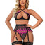 Ensemble de lingerie en dentelle et mesh croisé WDIRARA pour femmes