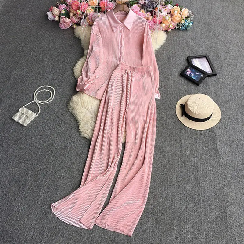 Elegant Pleated Set for Women