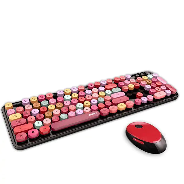 Ensemble de clavier sans fil à touches rondes