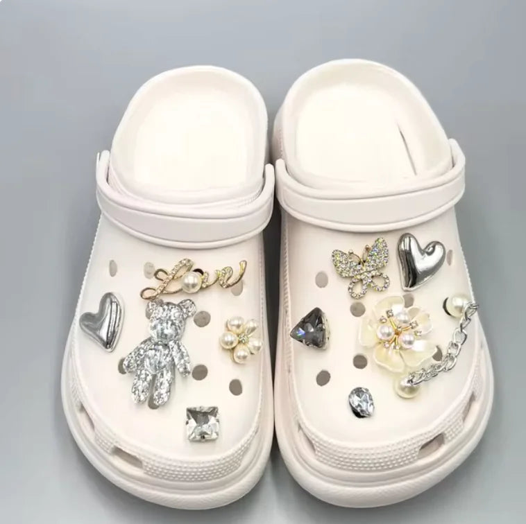 Pearl Chain Shoe Charms for Crocs and Sandals - Elegant Accessories