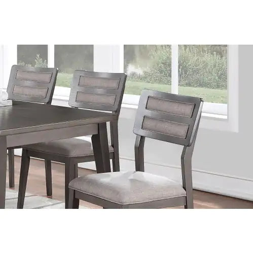 Elegant Set of 2 Dark Brown Dining Chairs with Upholstered Seats