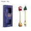 Juego de Cubiertos Navideño Festivo: Cuchara y Tenedor Elegantes