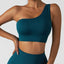 Crop Top Actif à Épaule Oblique