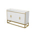 Moderno Buffet de Almacenamiento Blanco Brillante con Patas de Metal