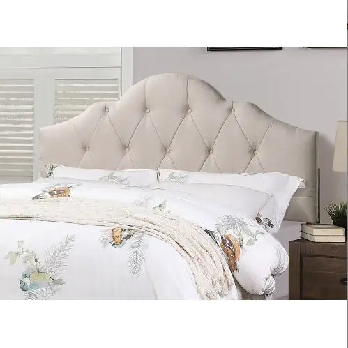 Lit Queen Size Contemporain avec Tête de Lit Réglable en Brun Clair