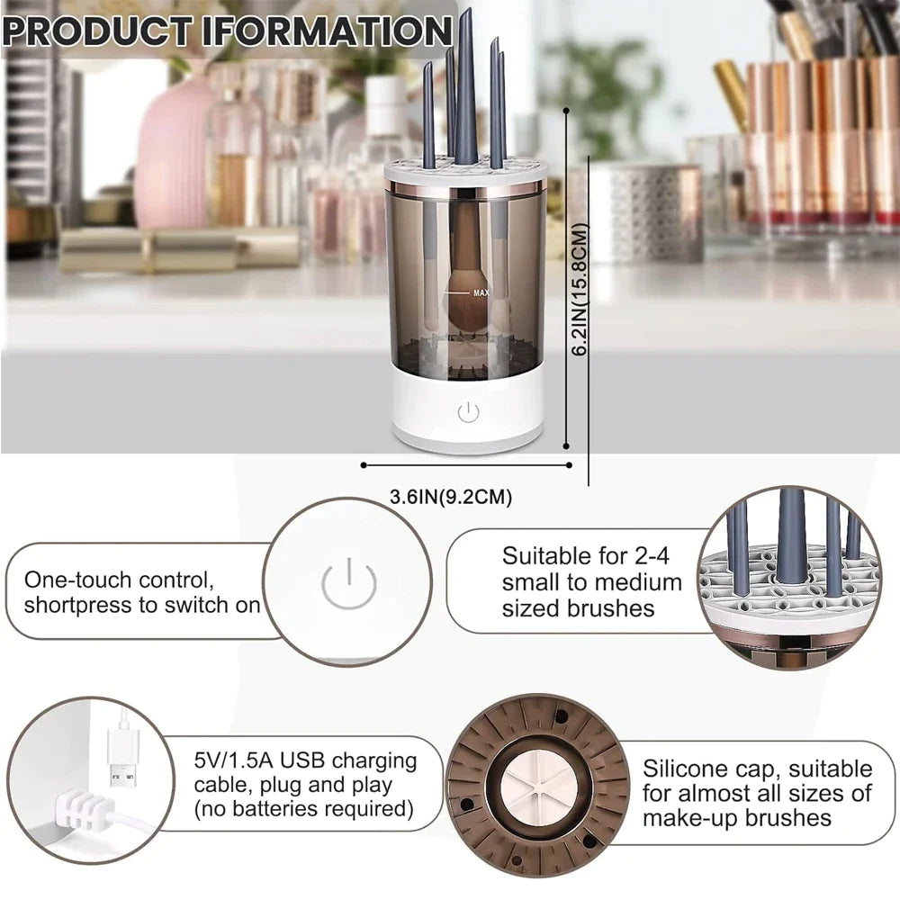 Nettoyeur et Séchoir Électrique pour Pinceaux de Maquillage