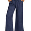 Pantalones Harem de Pierna Ancha con Cintura Elástica - Estilo Corto
