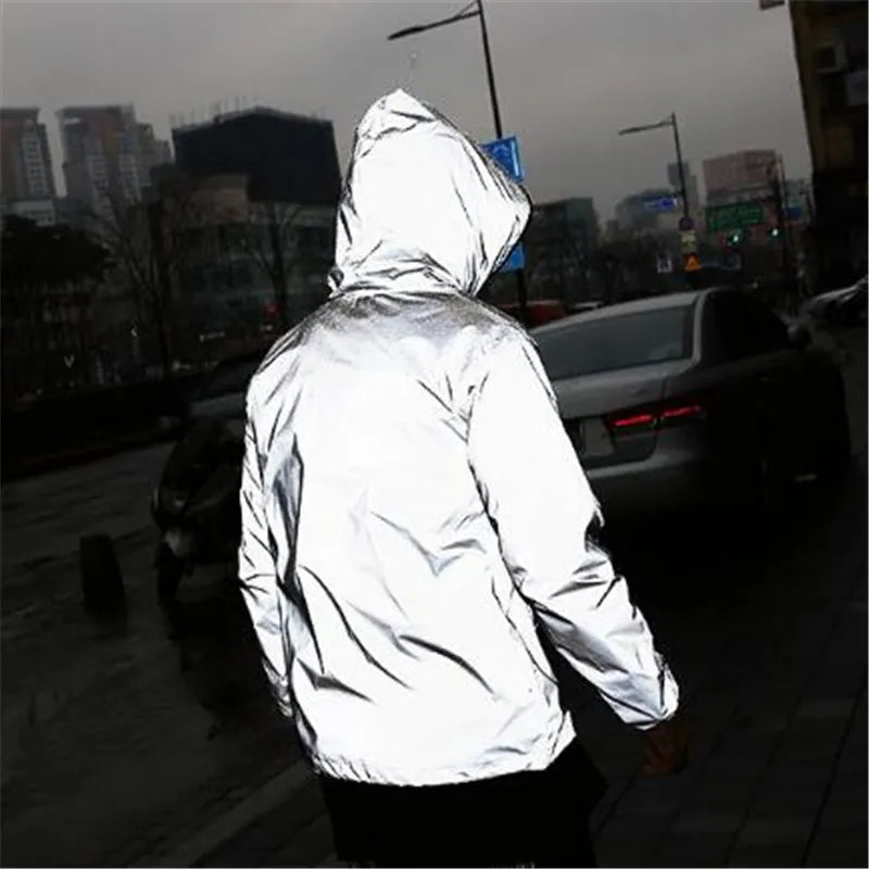 Solid Color Reflective Jacket for Men
