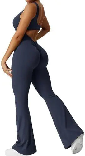 Mono de tirantes acampanado para mujer para fitness y yoga