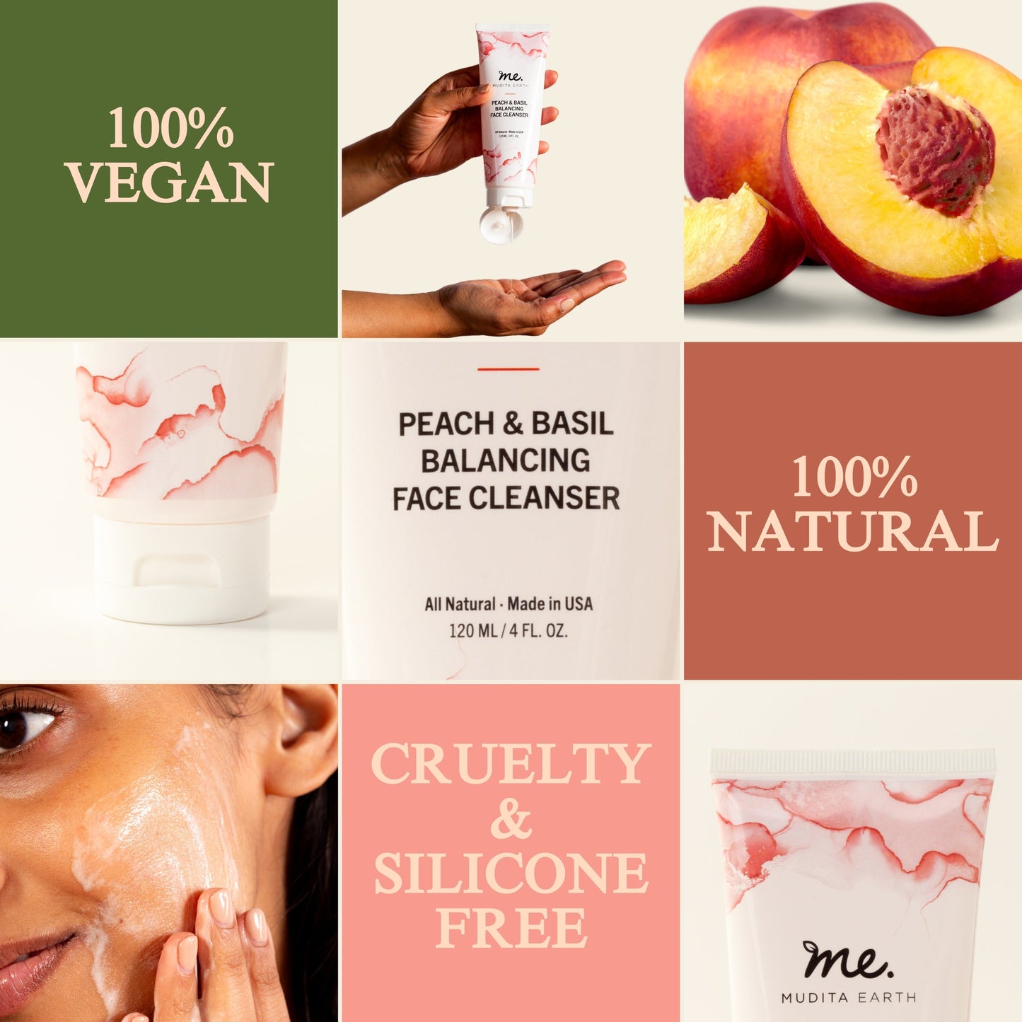 Peach & Basil Balancing Face Cleanser