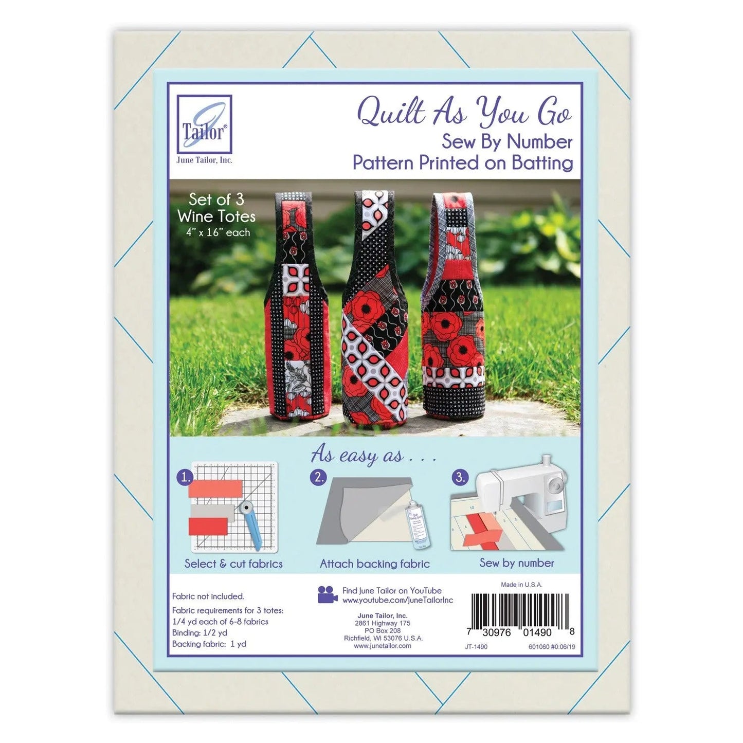 Tote à vin à coudre en patchwork