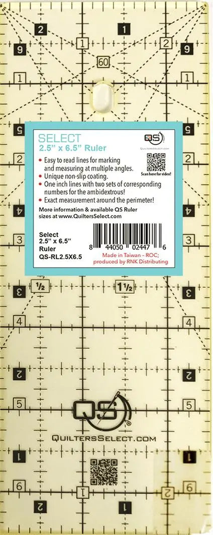 Regla Antideslizante Quilters Select 2.5" x 6.5"