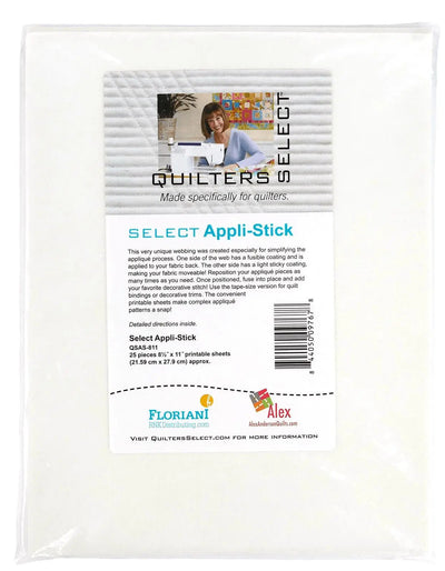 Quilters Select Appli-Stick 25 Feuilles - 8,5" x 11"