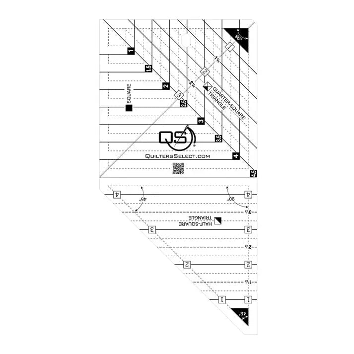Regla Mini 3N1 Crystal Clear de Quilters Select